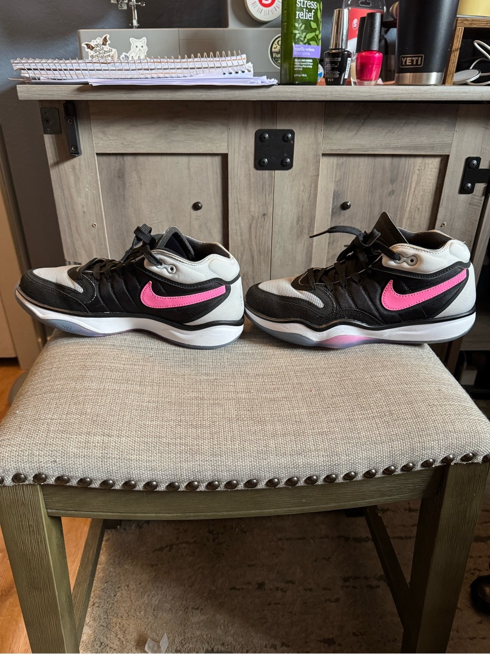 Pink, Black and White Athletic Sneakers - Comfortable Everyday Runner